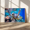 Underwater Sea Turtle Wall Art Canvas Print – Vibrant Ocean