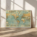 Push Pin World Map Canvas Print – Travel Tracker Wall Art