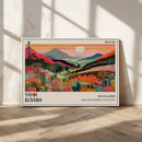 Yayoi Kusama Landscape Canvas Print, Vibrant Floral Mountain