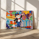 Pop Art Monopoly Man Canvas Wall Art Print - Bold and