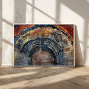 Abstract Tree Ring Wall Art, Colorful Framed Tree Ring Wall