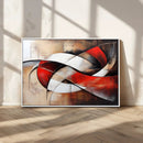 Abstract Wall Art - Modern Red and White Canvas Wall Art
