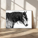 Majestic Horse Wall Art – Framed Black White Portrait Canvas by MyGreatCanvas | Canvas Wall Art Prints | Photo Prints & Wall Decor