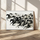 Abstract Horse Wall Art Canvas Print - Dynamic Black Ink