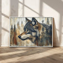 Rustic Wolf Wall Art Canvas Print – Vintage Woodland