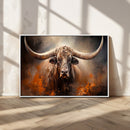 Highland Bull Canvas Abstract Canvas Wall Art Print –