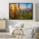 Forest Sunset Wall Art Canvas Print – Green Pines Sunset