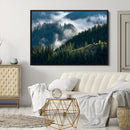 Misty Forest Wall Art Canvas Print – Pine Hills Foggy Trees