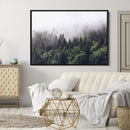 Misty Forest Wall Art Canvas Print – Foggy Pines Pine Valley