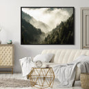 Misty Valley Wall Art Canvas Print – Foggy Forest Pine Trees