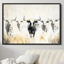Texas Longhorn Wall Art Canvas Print – Rustic Western Bull