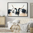 Texas Longhorn Wall Art Canvas Print – Majestic Horned Bull