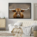 Texas Longhorn Wall Art Canvas Print – Brown Bull Rustic by MyGreatCanvas | Canvas Wall Art Prints | Photo Prints & Wall Decor