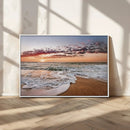 Ocean Sunset Wall Art Canvas Print – Framed Sandy Shore