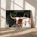 Texas Longhorn Wall Art Canvas Print – Framed Spotted Bull by MyGreatCanvas | Canvas Wall Art Prints | Photo Prints & Wall Decor