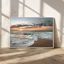 Ocean Sunset Wall Art Canvas Print – Framed Beach Waves