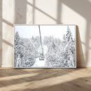 Snowy Ski Lift Wall Art – Framed Winter Mountain Canvas by MyGreatCanvas | Canvas Wall Art Prints | Photo Prints & Wall Decor