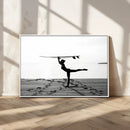Yoga Surf Wall Art Canvas Print – Framed Black White Shore by MyGreatCanvas | Canvas Wall Art Prints | Photo Prints & Wall Decor