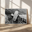 Black White Surfing Wall Art Canvas Print – Framed Coastal by MyGreatCanvas | Canvas Wall Art Prints | Photo Prints & Wall Decor