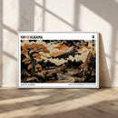 Modern Japanese Wall Art Canvas Print – Framed Abstract