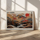 Modern Japanese Wall Art Canvas Print – Framed Abstract