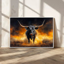 Longhorn Canvas Wall Art Canvas Print – Framed Bold Bull