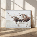Longhorn Wall Art Canvas Print – Framed Western Cow Rustic
