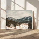 Mountain Landscape Wall Art Canvas Print – Framed Snowy