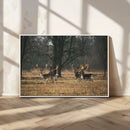 Deer Wall Art Canvas Print – Framed Rustic Wildlife Stags