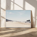 Minimalist Beach Wall Art Canvas Print – Framed Coastal
