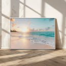 Beach Sunset Wall Art Canvas Print – Framed Ocean Waves
