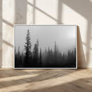 Misty Pines Wall Art Canvas Print – Framed Woodland