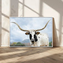Texas Longhorn Wall Art Canvas Print – Framed Western Rustic