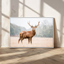Vintage Wildlife Wall Art Canvas Print – Misty Landscape