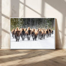 Bison Herd Scene Wall Art Canvas Print – Framed Western by MyGreatCanvas | Canvas Wall Art Prints | Photo Prints & Wall Decor
