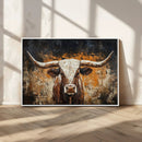 Abstract Longhorn Bull Wall Art Canvas Print – Vintage by MyGreatCanvas | Canvas Wall Art Prints | Photo Prints & Wall Decor