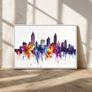 Atlanta Skyline Wall Art Canvas Print – Framed Colorful