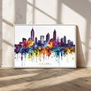 Atlanta Skyline Wall Art Canvas Print – Framed Colorful