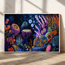 Vibrant Neon Coral Reef Wall Art Canvas Print, Colorful by MyGreatCanvas | Canvas Wall Art Prints | Photo Prints & Wall Decor