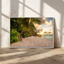 Tropical beach sunset, palm trees, white sand, ocean waves, by MyGreatCanvas | Canvas Wall Art Prints | Photo Prints & Wall Decor