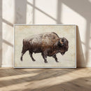 Snow-dusted bison silhouette textured vintage style rugged by MyGreatCanvas | Canvas Wall Art Prints | Photo Prints & Wall Decor