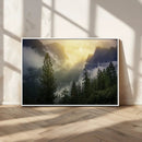 Misty Forest Sunrise Wall Art, Mountain Valley with Pine by MyGreatCanvas | Canvas Wall Art Prints | Photo Prints & Wall Decor