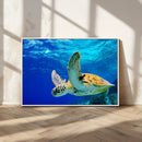 Sea Turtle Wall Art Canvas Print, Sea life in the Ocean Wall