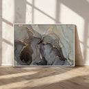 Gray Marble Fluid Wall Art – Modern Abstract Canvas Print