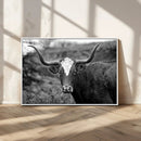 Western Home Wall Art Canvas Print, Framed Texas Longhorn by MyGreatCanvas | Canvas Wall Art Prints | Photo Prints & Wall Decor