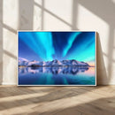 Northern Lights above Mountain Wall Art, Northern Lights