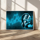 Music and Microphone Wall Art Canvas Print by MyGreatCanvas | Canvas Wall Art Prints | Photo Prints & Wall Decor