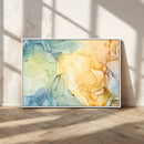 Green and Yellow Marble Fluid Effect Wall Art, Green and