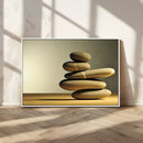 Fluvial Zen Stones Canvas Wall Art Print