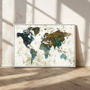 Vintage World Map Wall Art Canvas Print, Framed Rustic Earth by MyGreatCanvas | Canvas Wall Art Prints | Photo Prints & Wall Decor